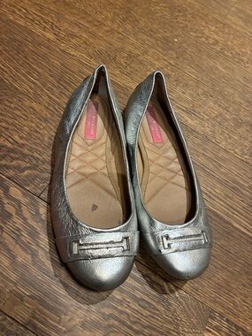 Isaac Mizrahi Metallic Silver Ballet Flats